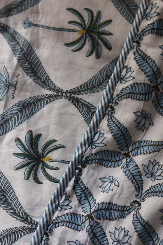 Blue floral dohar
