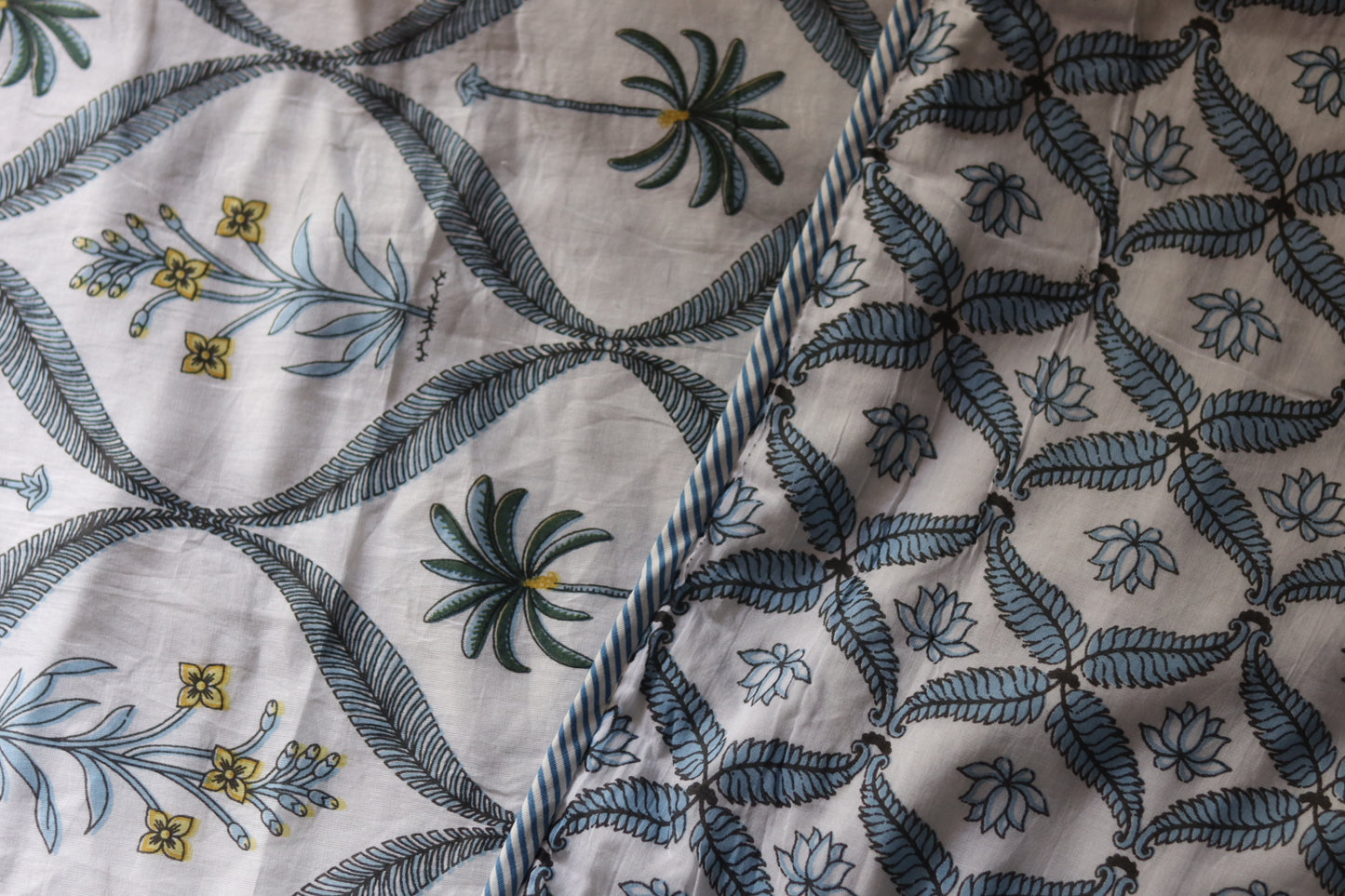 Blue Floral Reversable Dohar