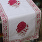 Roses Block Print Table Runner