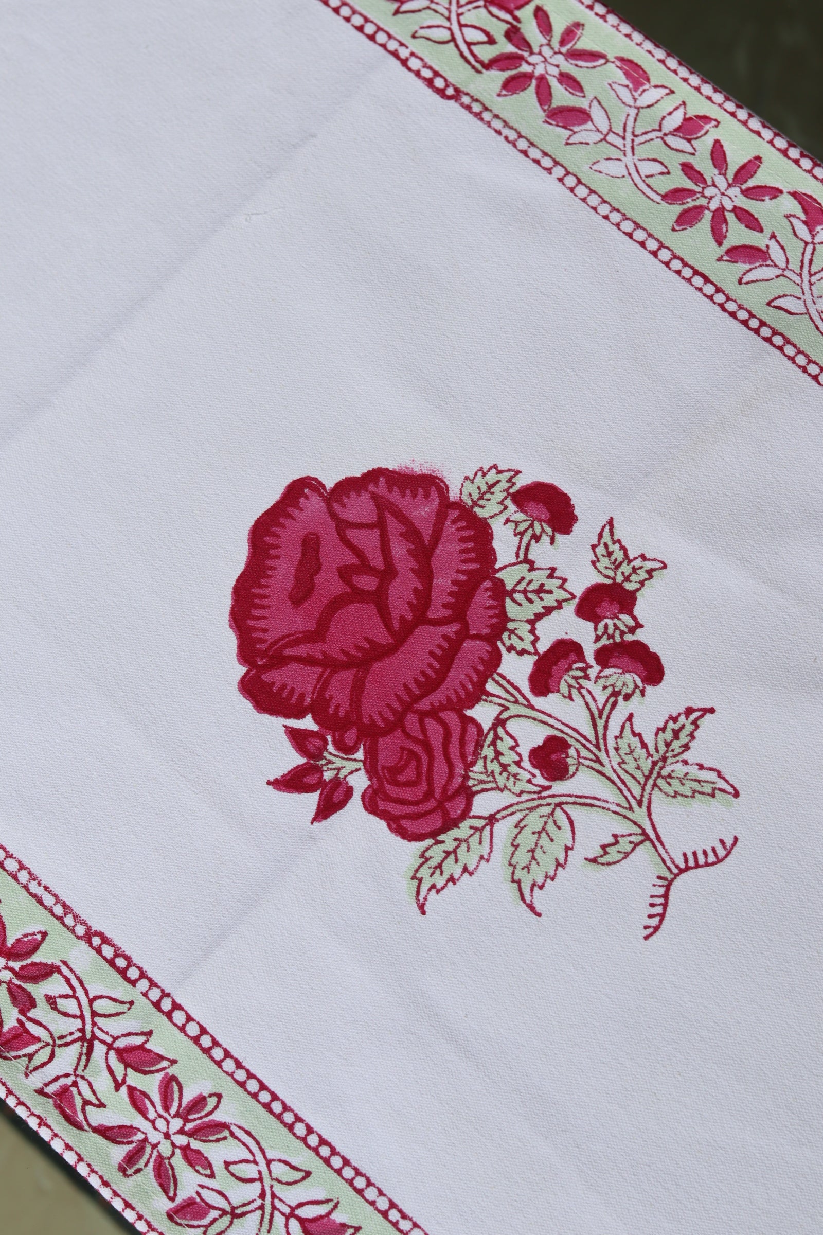 Buy wholesale Table runner with roses on cream pattern. Summer handmade  table runner.