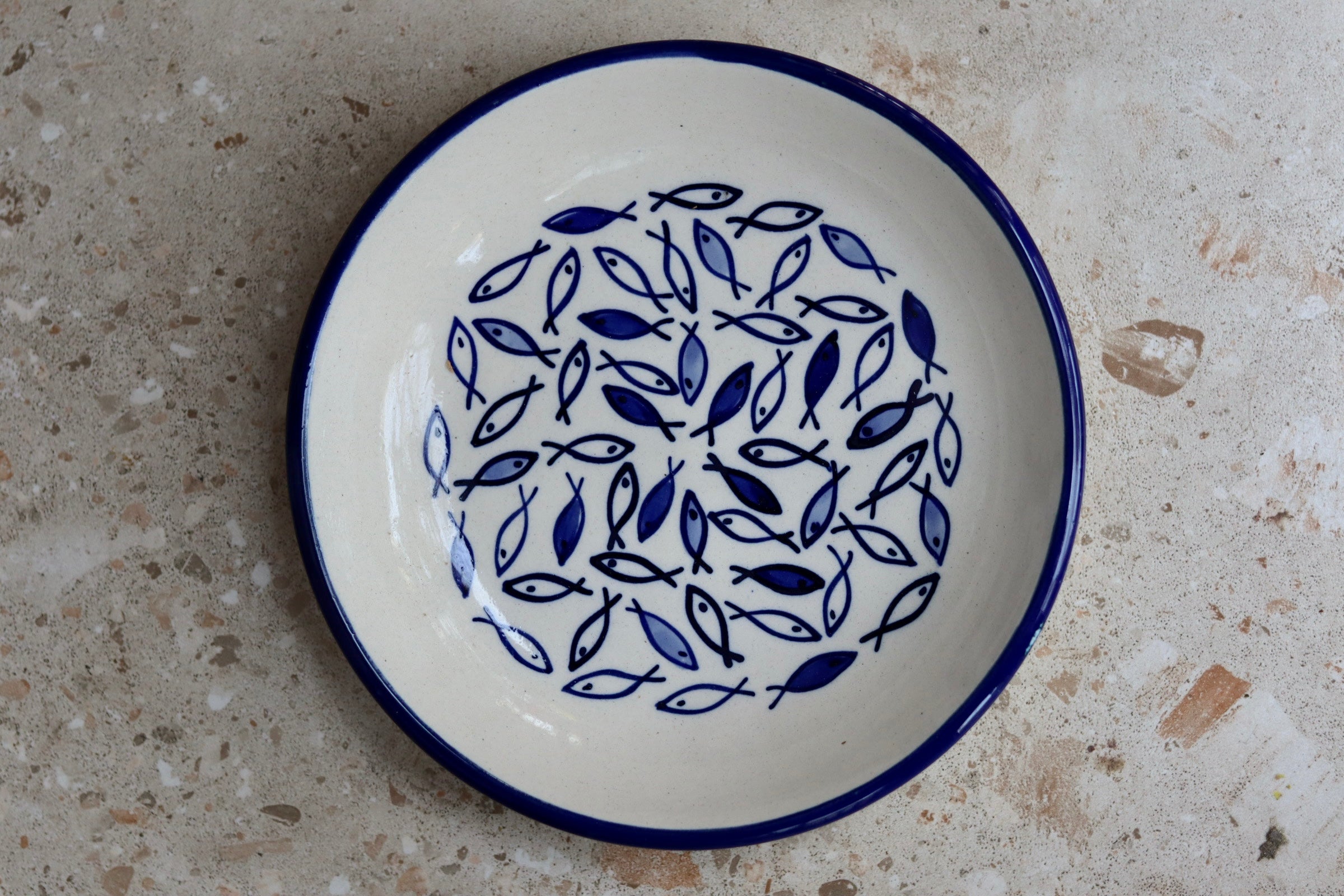 Fish pasta plate handmade ceramic 