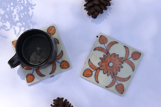Hand Drawn Coaster - Pink Flower