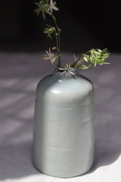 Handmade ceramic bud vase tall with flowers
