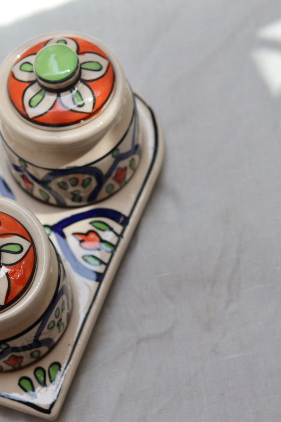 Orange achar jars 