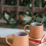 Rust & grey handmade ceramic mugs 