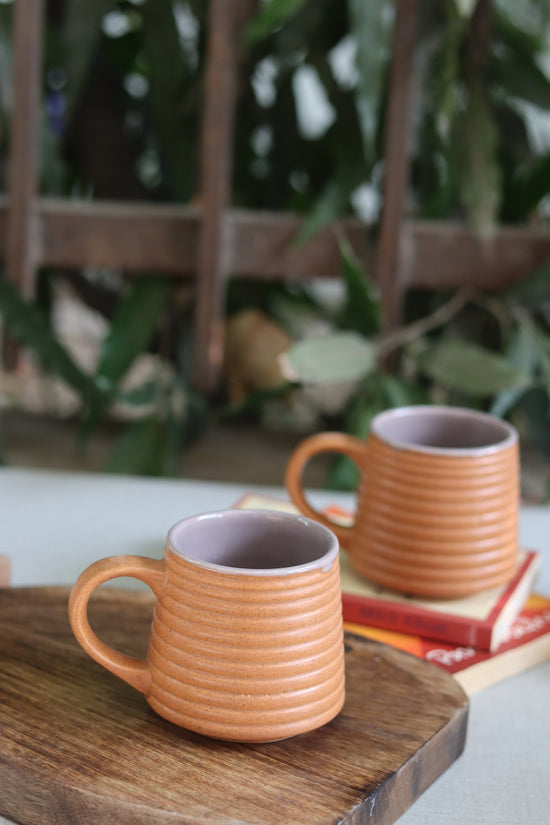 Rust & grey handmade ceramic mugs 