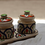 Ceramic achar jars orange color 