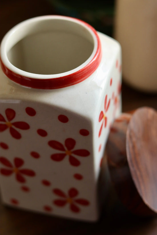Red Flower Jar - Large