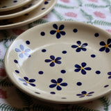 Handmade ceramic floral print snack plate