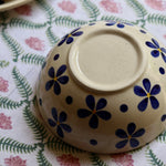 Blue floral ceramic katori
