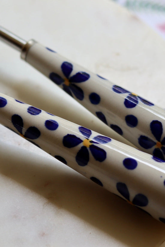 Floral print on spoon 