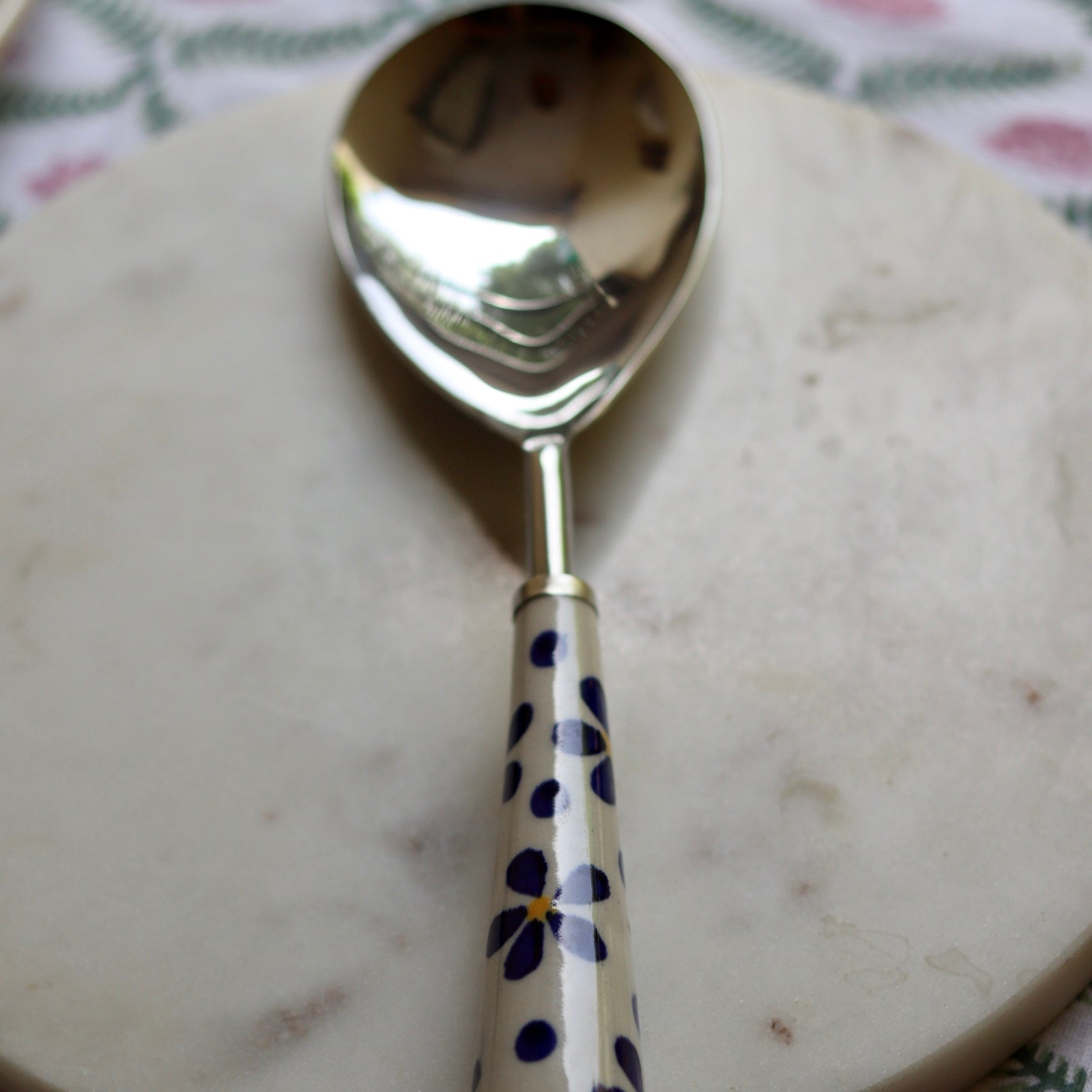 Handmade floral design serving spoon