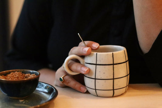 Black Checkered Mug // Cuddle Mugs
