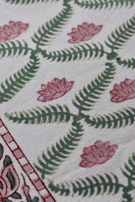 Lotus Block Print Table Runner