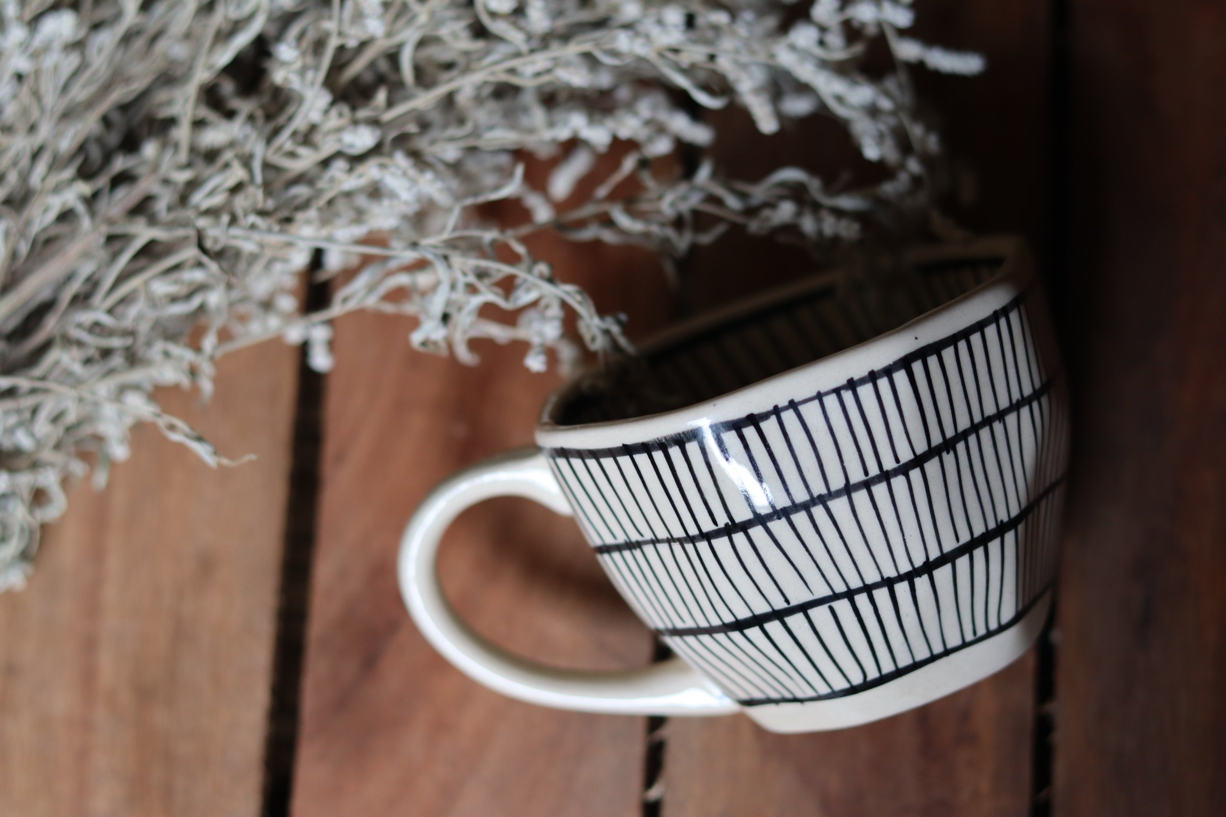 Black & White Handmade Ceramic Zebra Mug