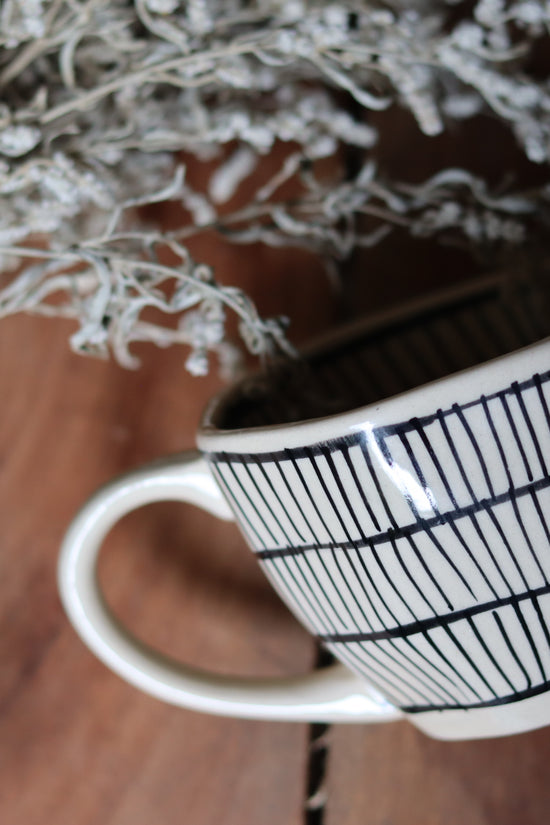 Black & White Handmade Ceramic Zebra Mug