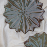Lotus plate olive handmade ceramic 