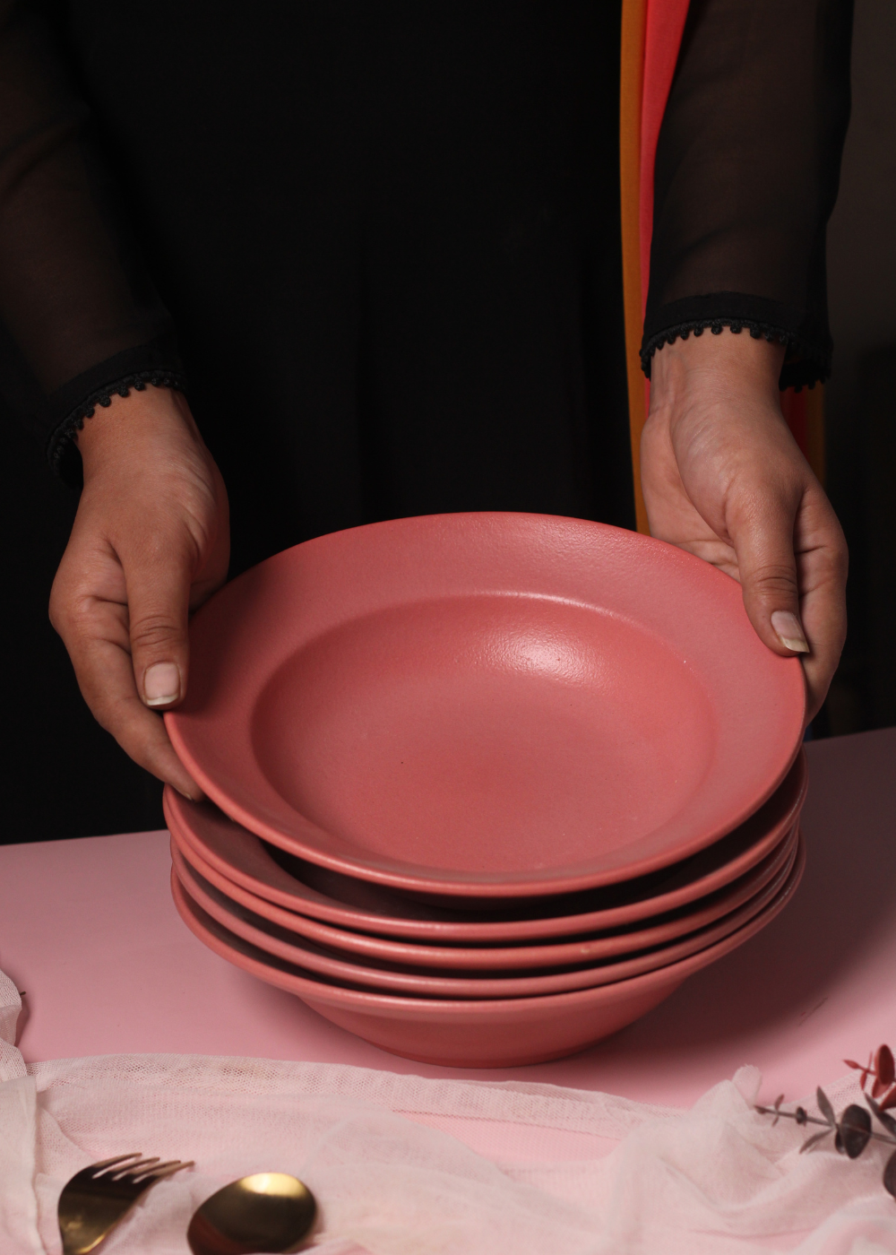 Rosy Pink Pasta Plate