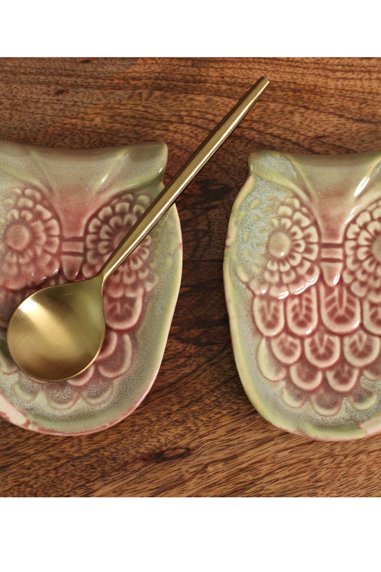 Handmade ceramic owl spoon rest 
