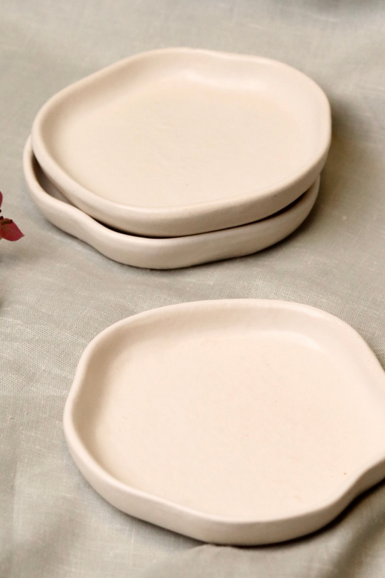 White Handmade Dessert Plated