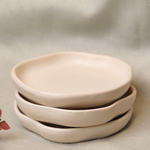 Handmade ceramic white dessert plates