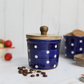 Blue Polka Jar
