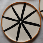Wheel Platter Black & White Handmade Ceramic 