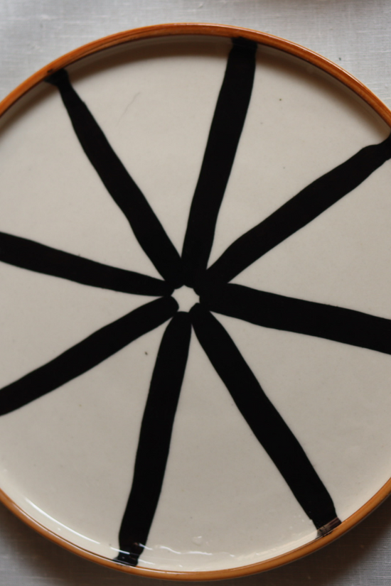 Wheel Platter Black & White Handmade Ceramic 