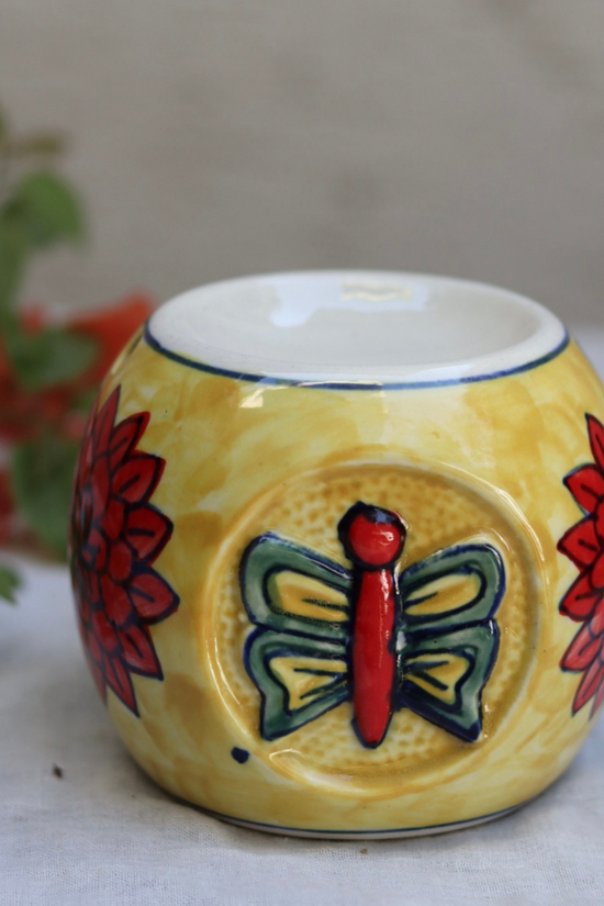 Butterfly tea light diffuser yellow color