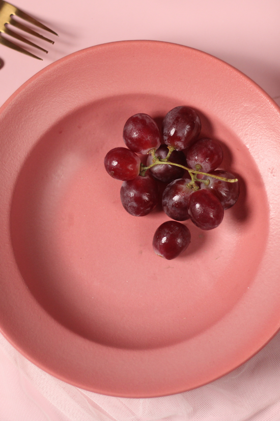 Rosy Pink Pasta Plate With Berries