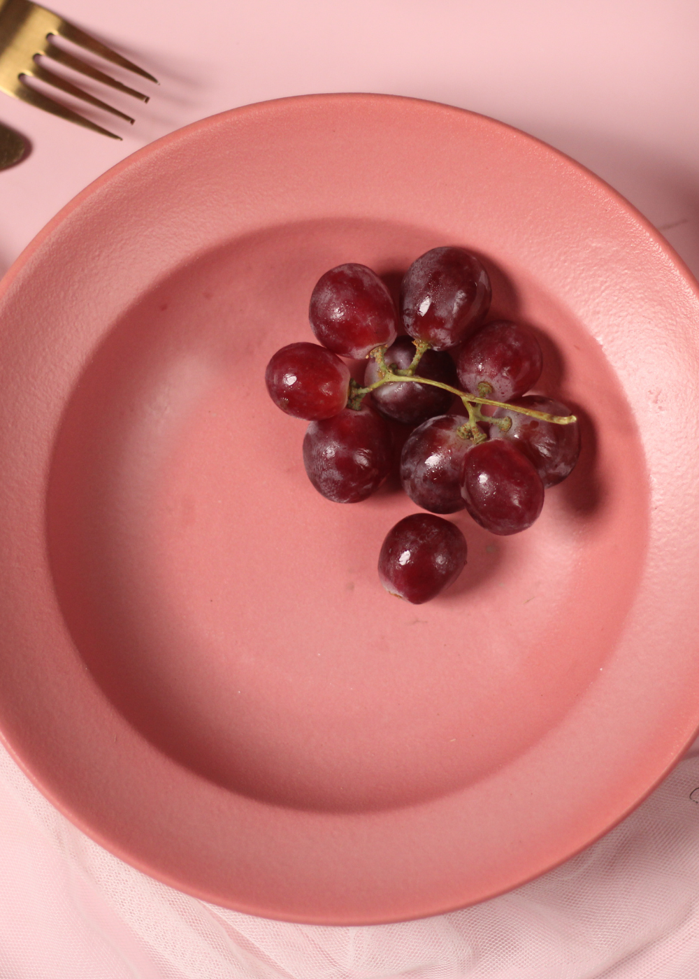 Rosy Pink Pasta Plate With Berries