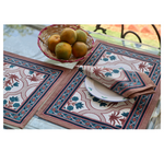 Jharokha table mat & napkin on table with fruits