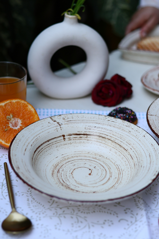 Handmade ceramic pasta plate 