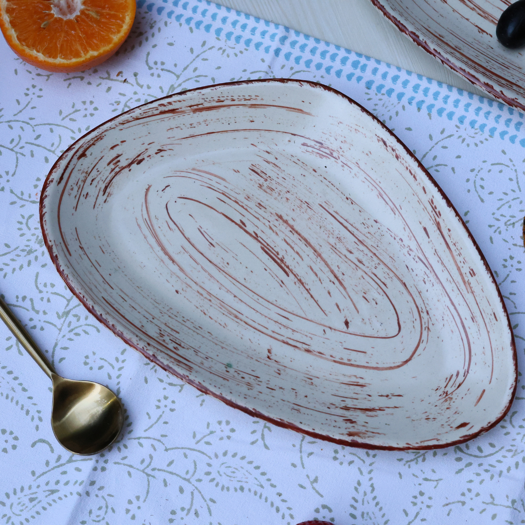 Handmade ceramic snack platter 
