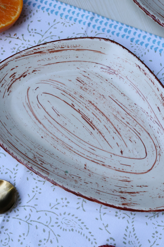 Handmade ceramic snack platter 