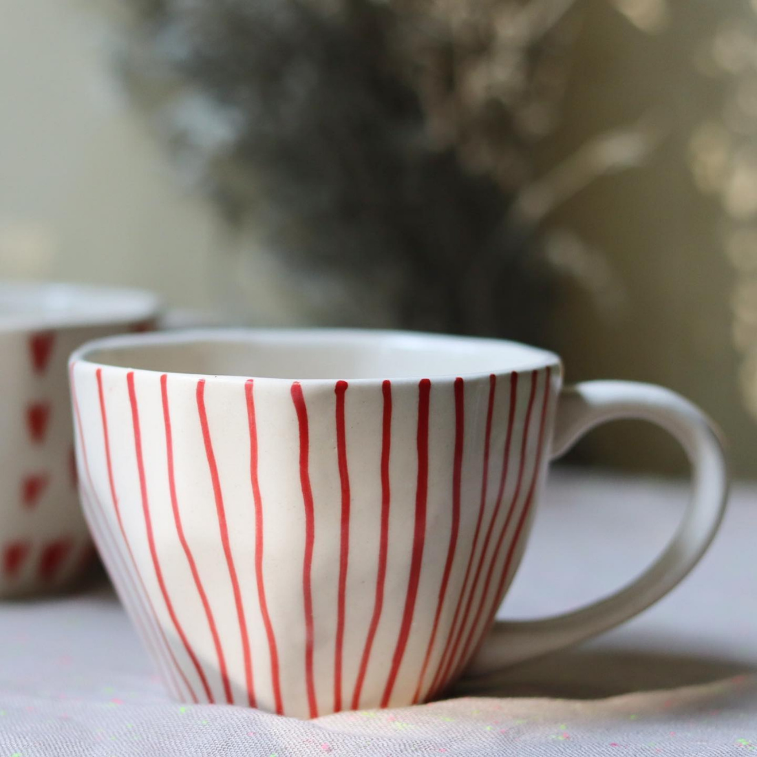 Red Lined Mugs
