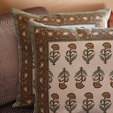 Green motif cushion covers handmade 