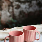 Ceramic lined pink coffee mugs 