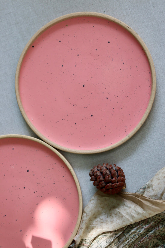 Pink ceramic plates
