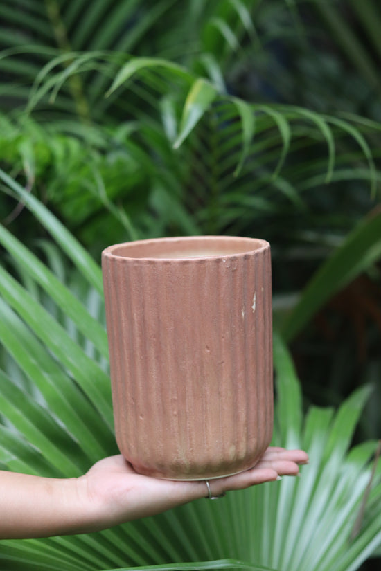 Brown lined planter