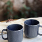 Lined Blue Coffee Mug