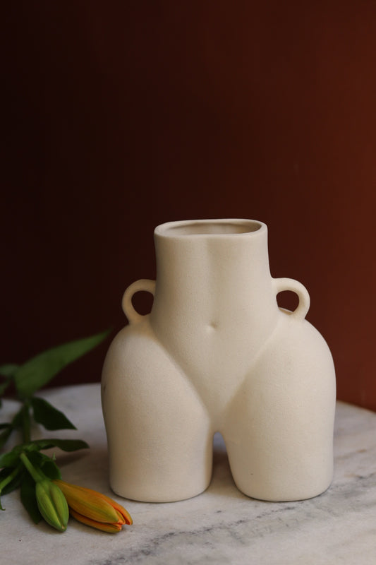 White body flower vase for home decoration