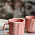 Closeup shot of coffee mugs