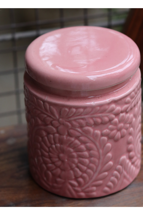 Pink Storage Jar Handmade ceramic